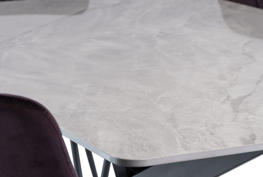 Camille 160cm Rebecca Grey Stone Rect. Dining Table