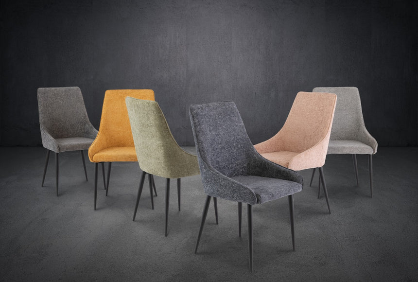Charlo Graphite Fabric Dining Chair