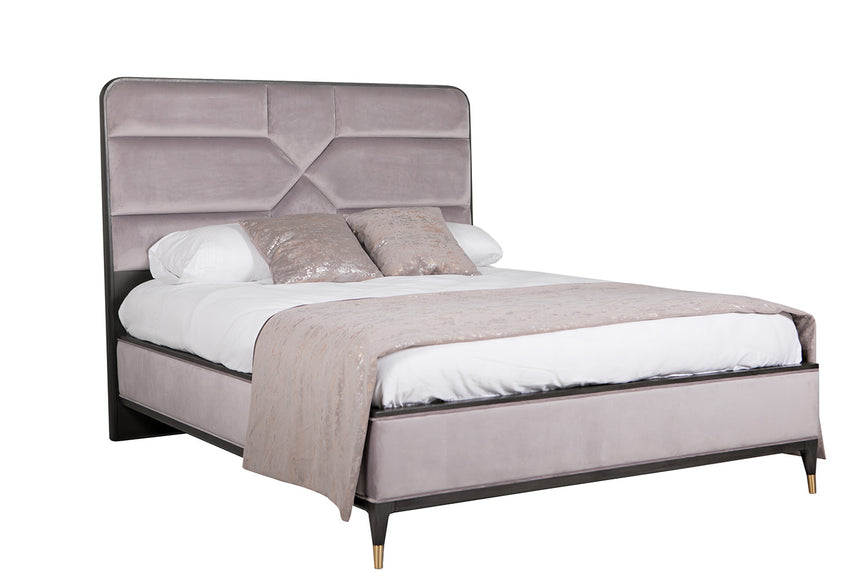 Diletta Taupe Velvet 5ft Kingsize Bed