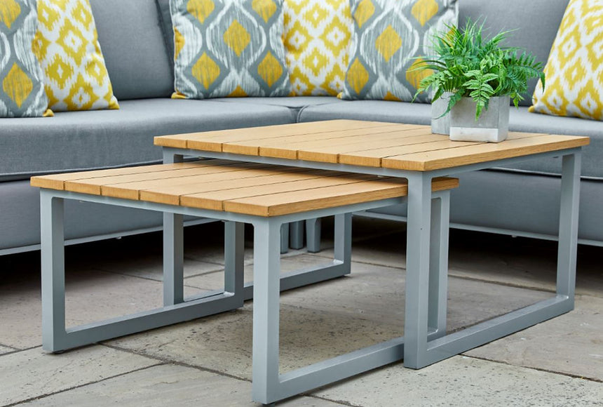 Siena Grey Steel Nested Tables - Set Of 2