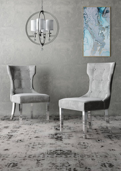 Fairmont Alisa Grey Silver Legs Dining Chair