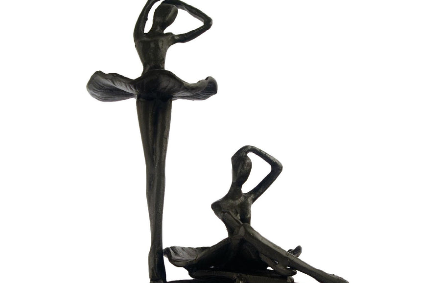 Ballet Pair Elur Iron Figurine 21Cm Mocha