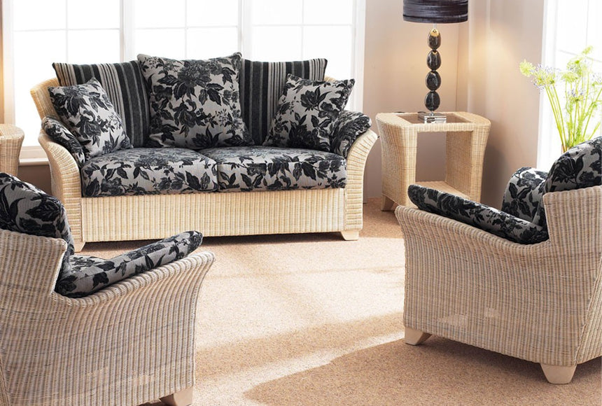Cane Arona 2.5+1+1 Seater Scatter Back Cushion And With Arm Pads Sofa Set