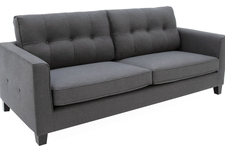 Astrid 3 Seater Charcoal Fabric Sofa