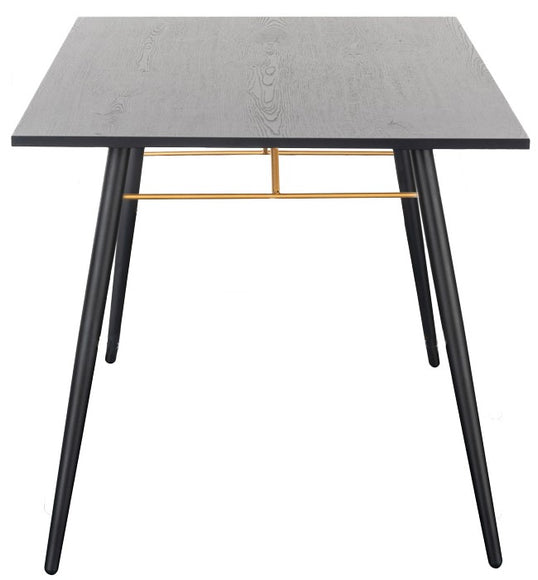 Barcelona 120cm Black and Copper Wooden Rect. Dining Table