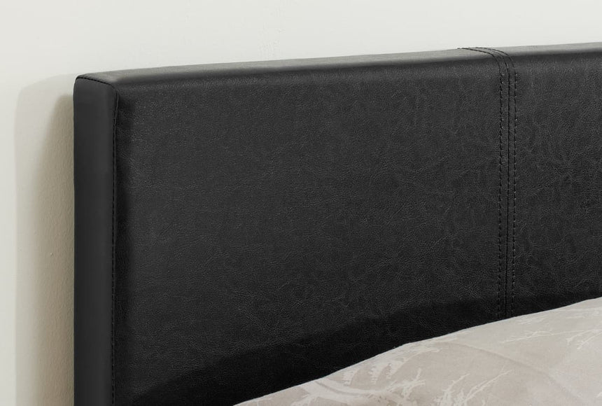Berlin Black Faux Leather 4ft Small Double Ottoman Bed