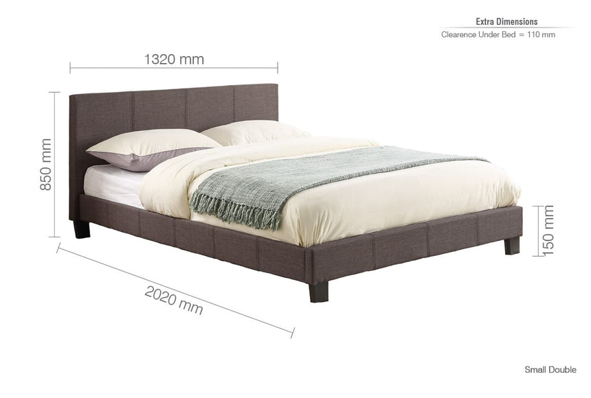 Berlin Grey Fabric 3ft Single Ottoman Bed