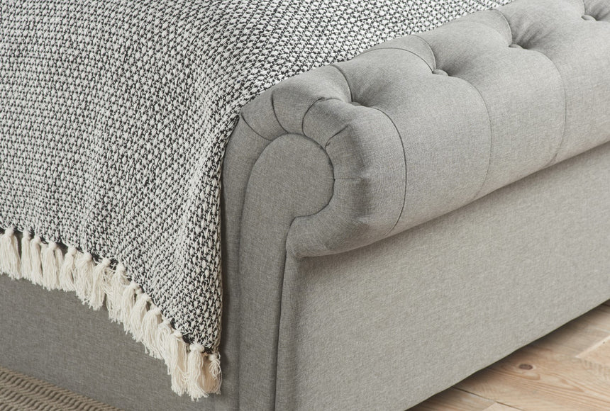 Birlea Castello 5ft Kingsize Grey Fabric Side Ottoman Bed