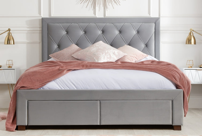 Birlea Woodbury 5ft Kingsize Grey Fabric Bed
