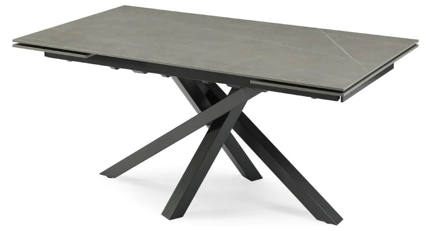 Brando 200cm Auto Rise Ext. Matte Grey Gloss Ceramic Table with Tripoli Chair