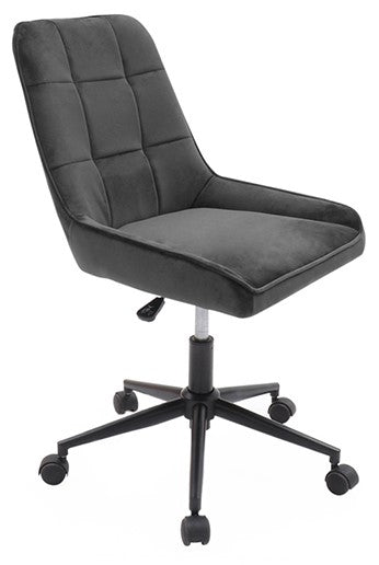 Benton Charcoal Velvet Office Chair