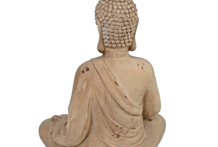 Buddha Sitting 42cm Weathered Stone Effect Statue