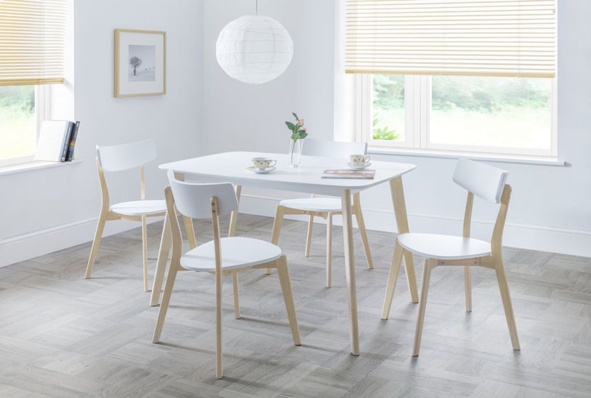 Casa White Wooden Rectangular Dining Table