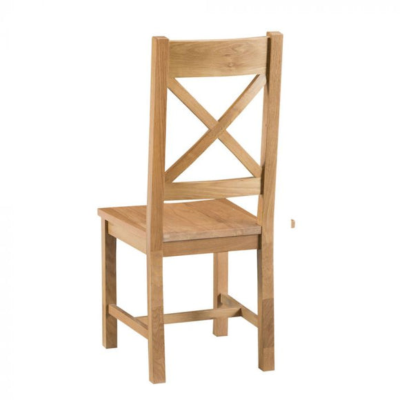 Como Oak Cross Back Chair Wooden Seat