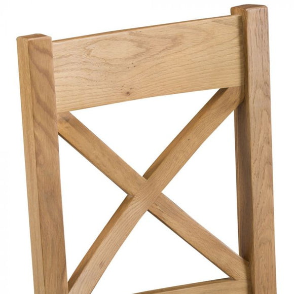 Como Oak Cross Back Chair Wooden Seat