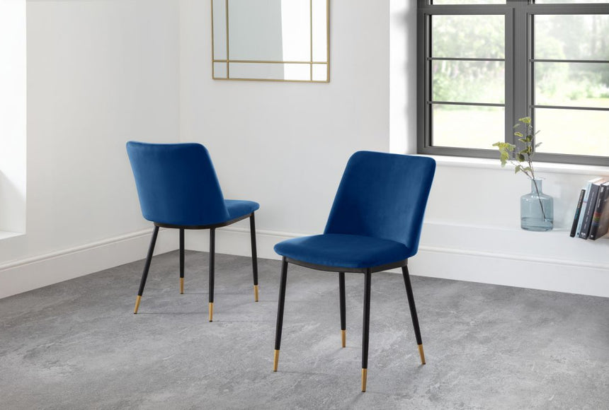 Delaunay Blue Velvet Dining Chair