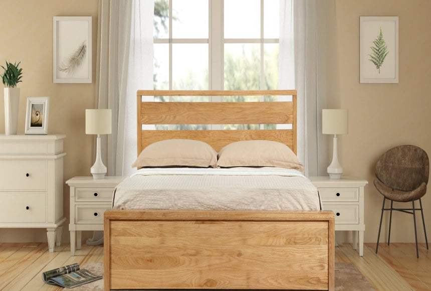 Emporia Modena 5ft Kingsize Solid Oak Ottoman Bed