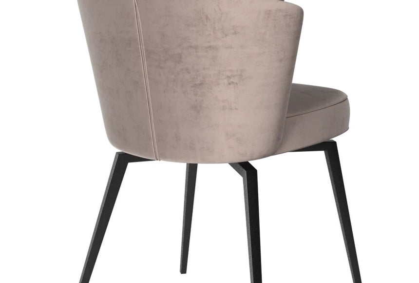 Ferrano Mink Velvet Swivel Dining Chair