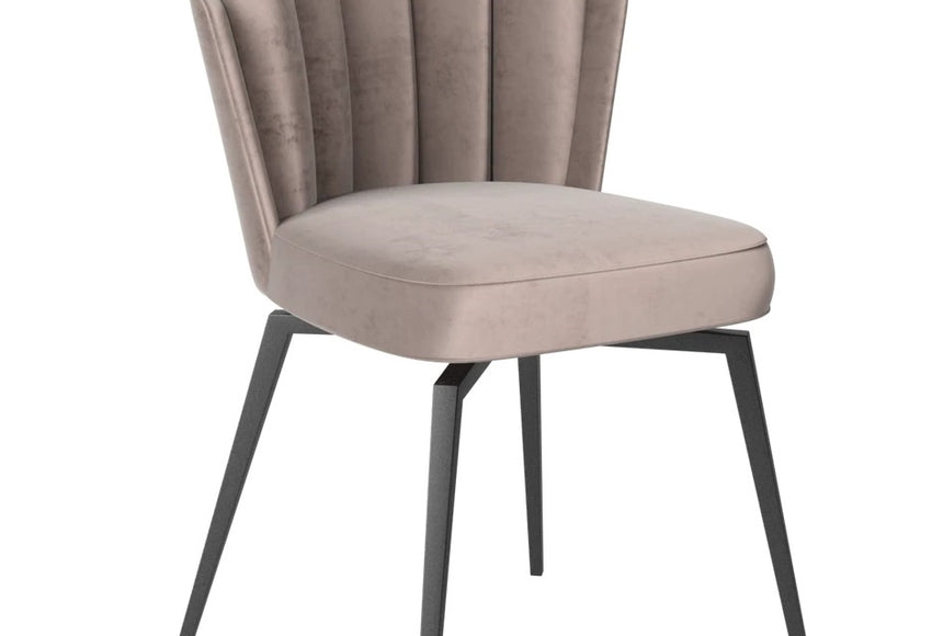 Ferrano Mink Velvet Swivel Dining Chair