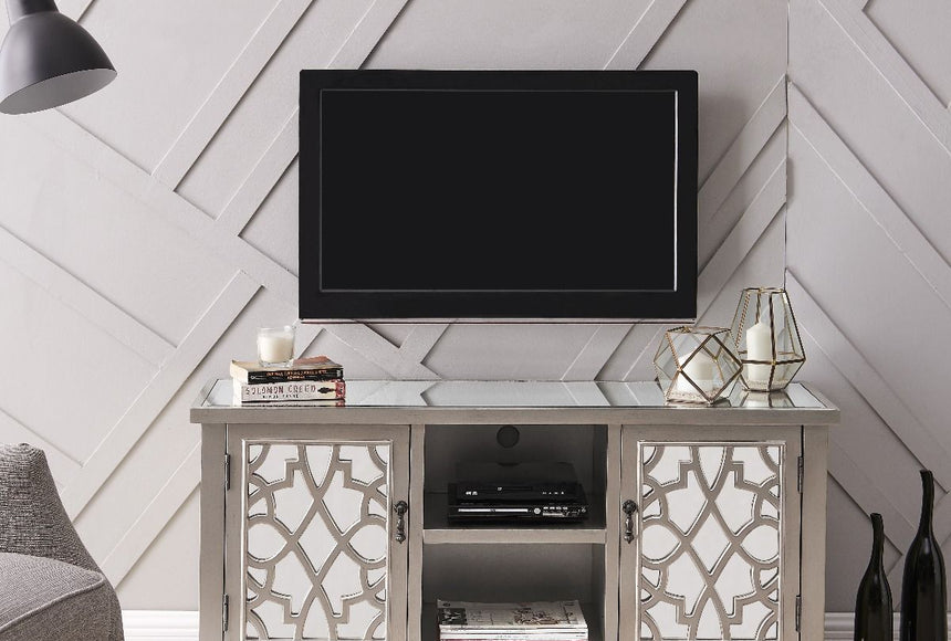 Gallo Grey Wooden TV Unit with Glass Top