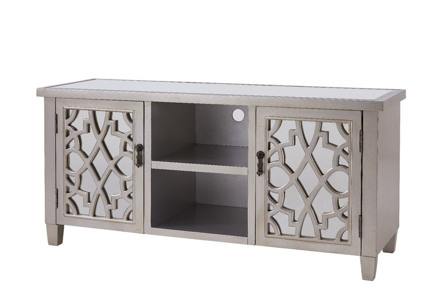 Gallo Grey Wooden TV Unit with Glass Top