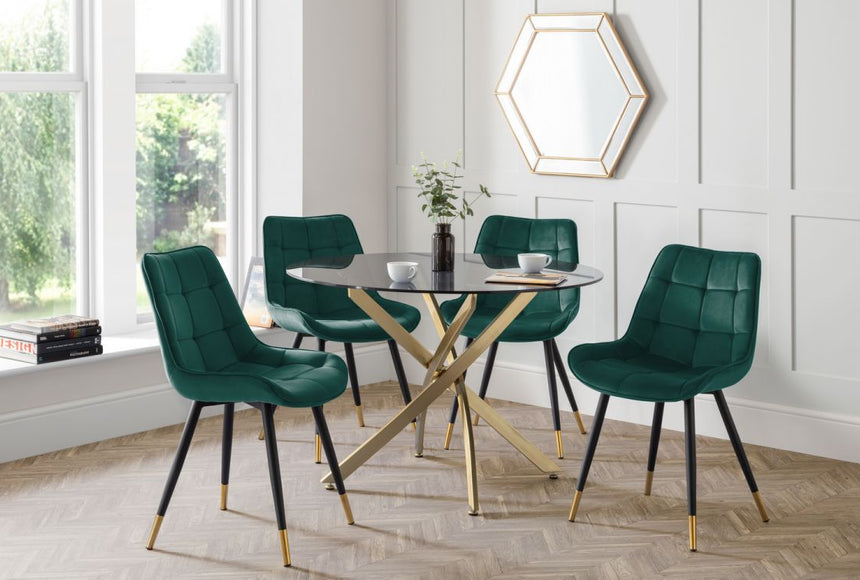 Hadid Green Velvet Dining Chair