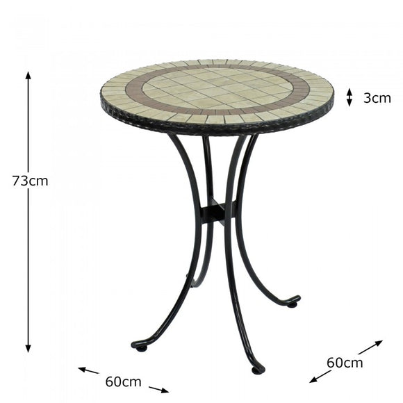 Henley 60cm Ceramic Round Bistro Table