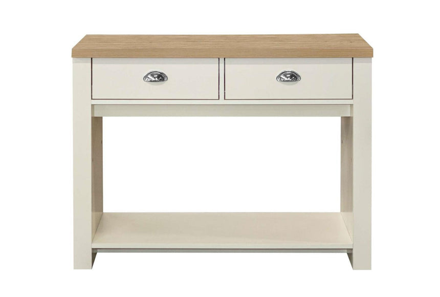 Highgate 2 Drawer Cream and Oak Console Table