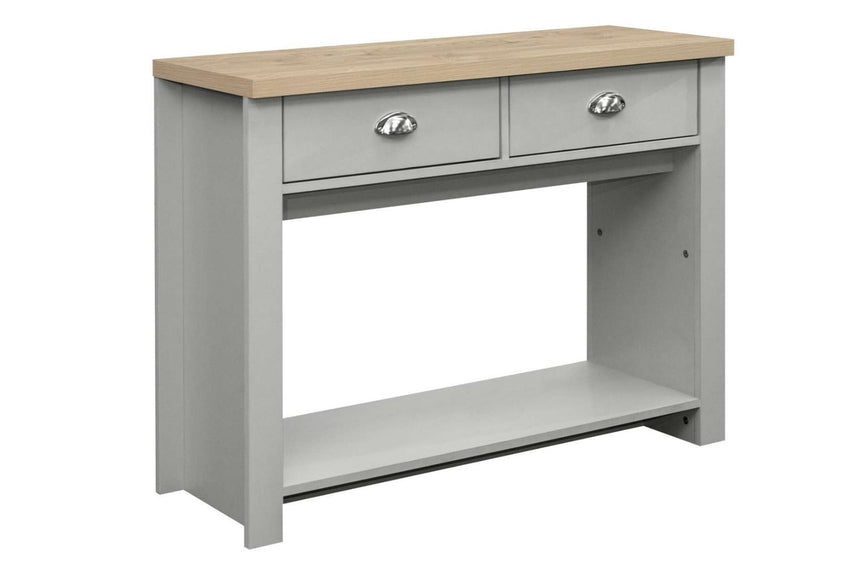 Highgate 2 Drawer Grey and Oak Console Table