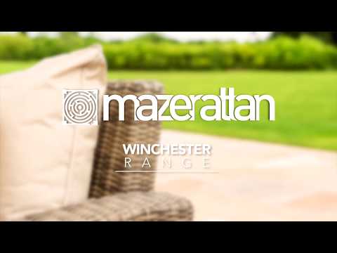 Maze Winchester 8 Seat Rattan Oval Fire Pit Dining Set with Heritage Chairs