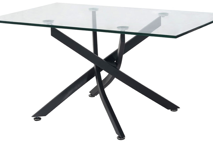 Kacey 160cm Grey Glass Rect. Dining Table