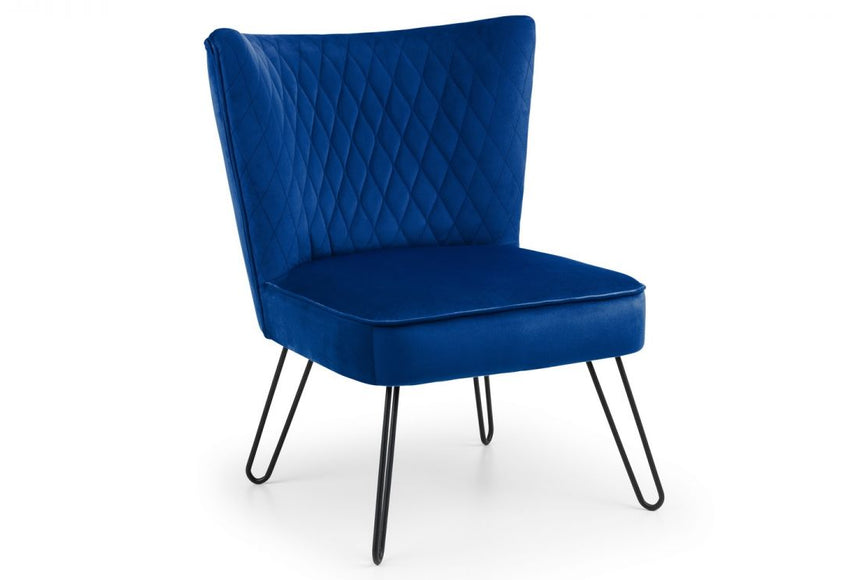 Lisbon Blue Velvet Chair
