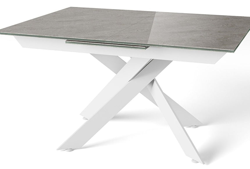 Luxor 160cm Ext. Grey Ceramic Dining Table + Spinello Chairs