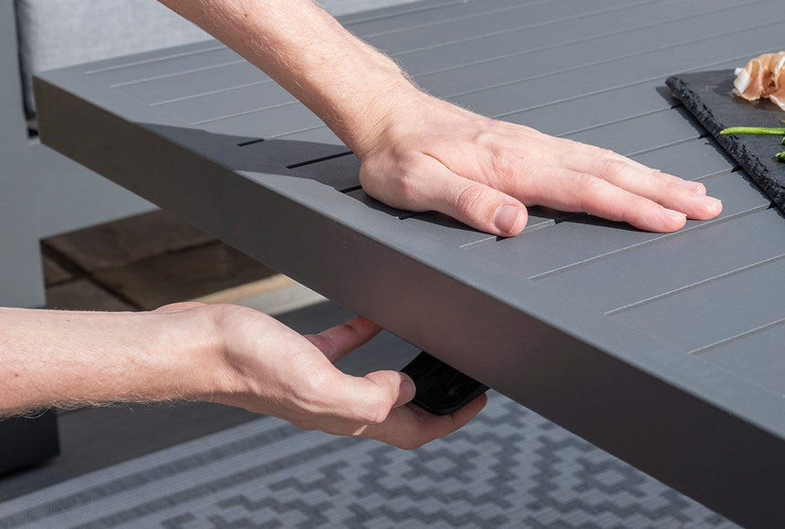 Maze Amalfi Grey Aluminium 3 Seat Sofa Set With Rising Table