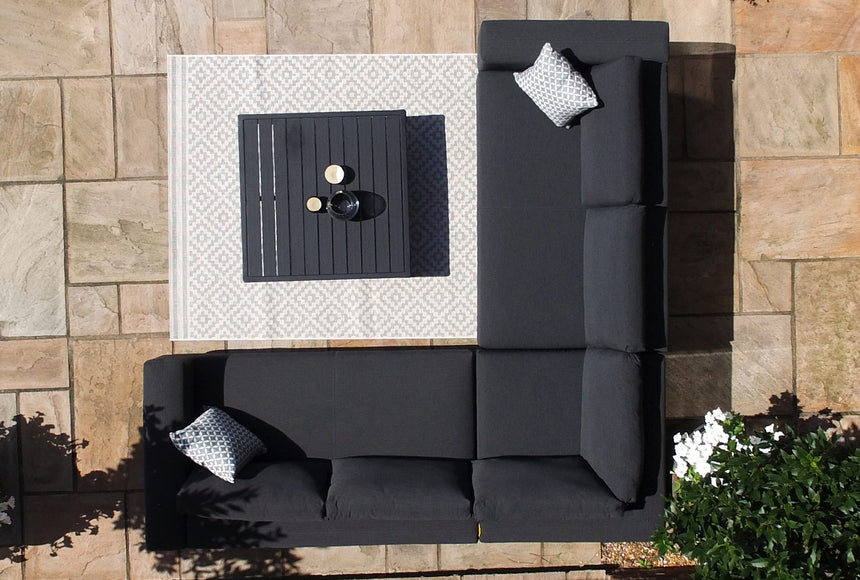 Maze Eve Charcoal Fabric Corner Sofa Group