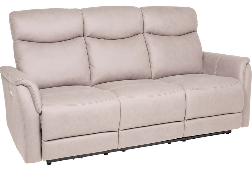 Mortimer Taupe Fabric 3 Seater Electric Recliner Sofa