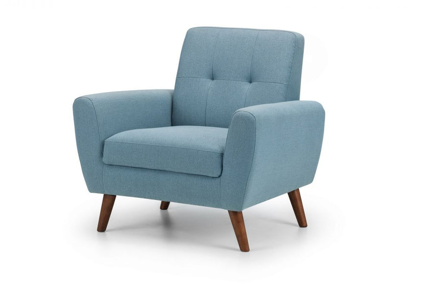 Monza Blue Fabric Compact Retro Chair