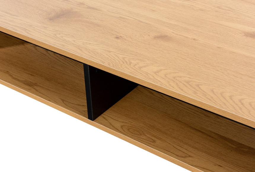 Madrid Oak and Black Wooden Coffee Table