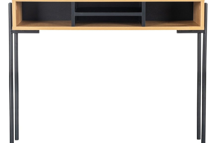 Madrid Oak and Black Wooden Console Table