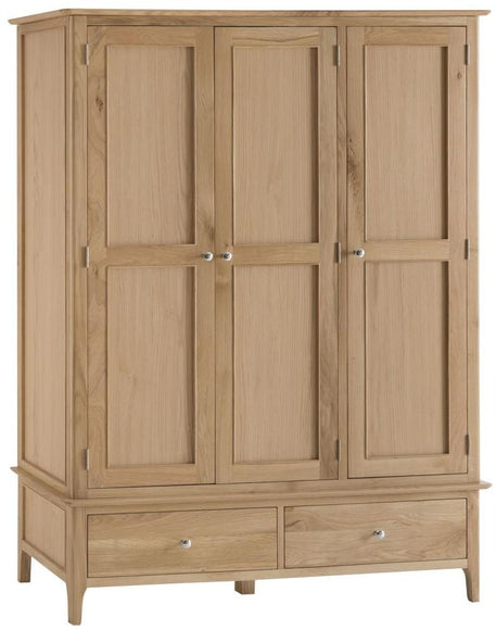 Nalto Light Oak Large 3 Door Wardrobe