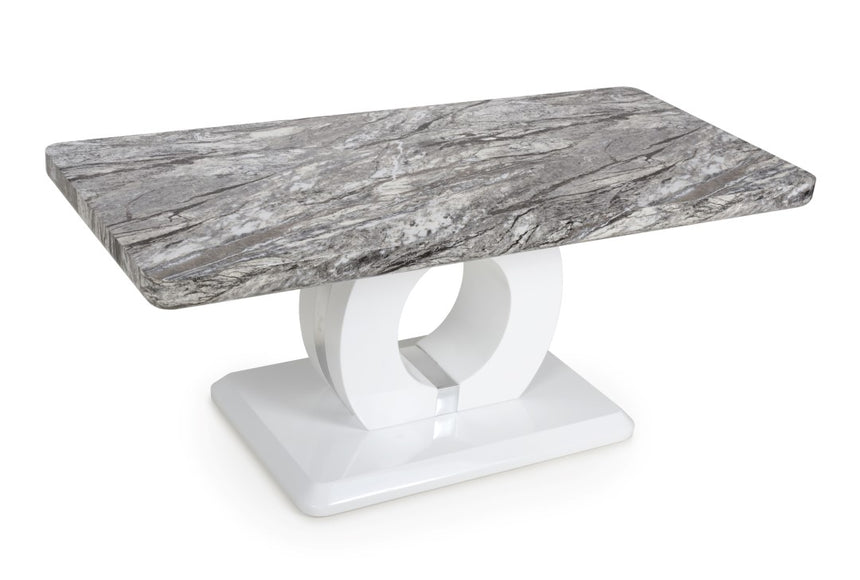 Neptune Marble Effect Top High Gloss Grey-White Coffee Table