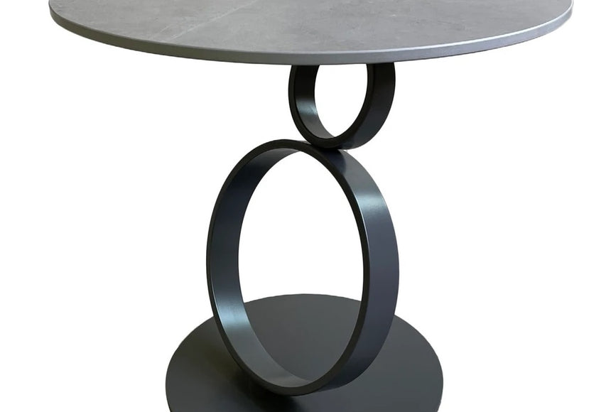 Olympia Grey Matte Ceramic Side Table