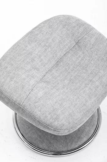 Paddington Silver Fabric Swivel Recliner And Footstool