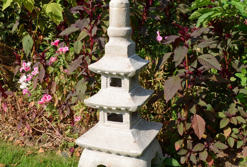 Pagoda Stack 79cm Weathered Light Stone Effect Ornament
