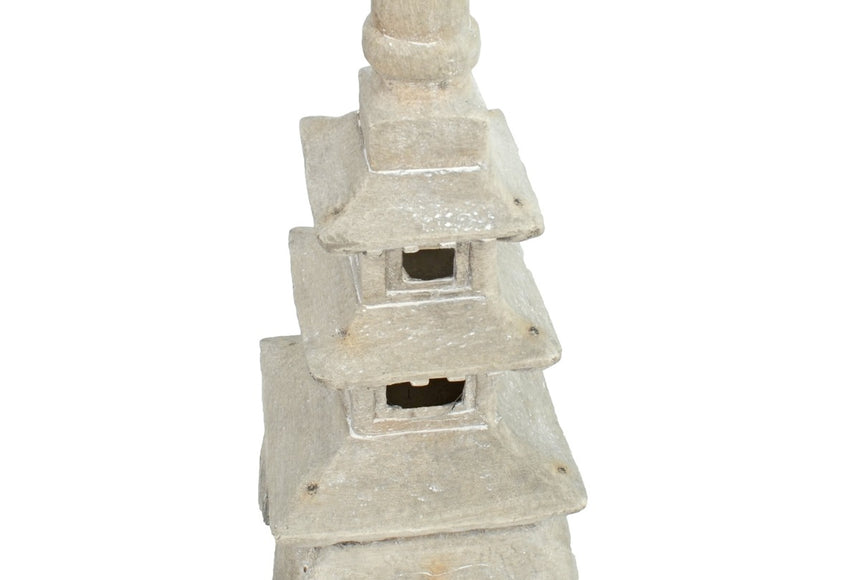Pagoda Stack 79cm Weathered Light Stone Effect Ornament