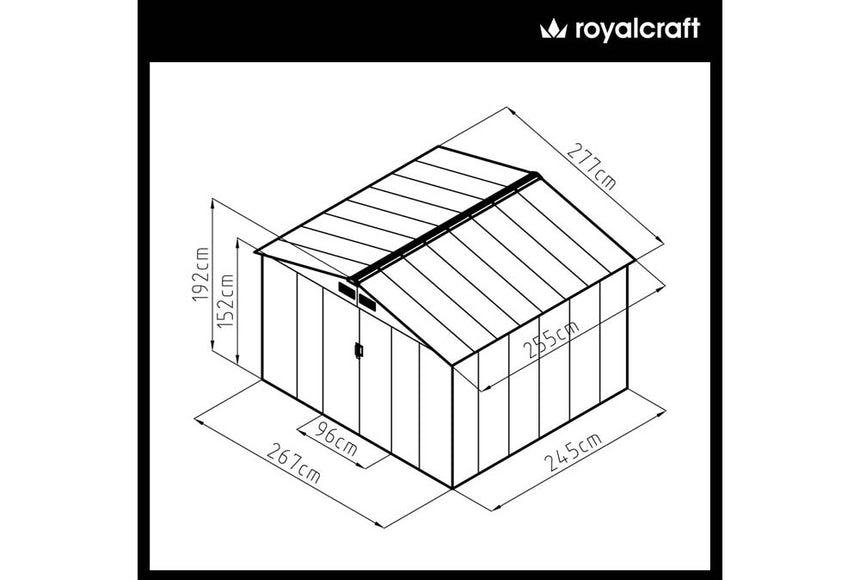 Royalcraft Oxford Green Metal Shed 4