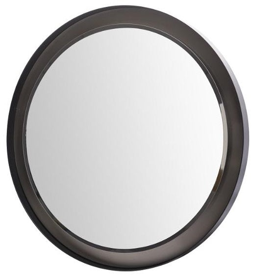 RV Astley Daglan Black and Silver Round Wall Mirror