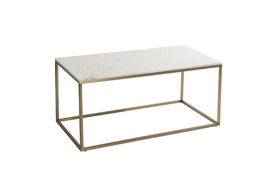 RV Astley Faceby White Marble Coffee Table