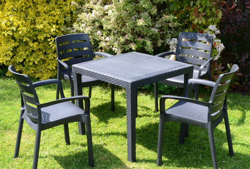 Salerno Anthracite Square Dining Table