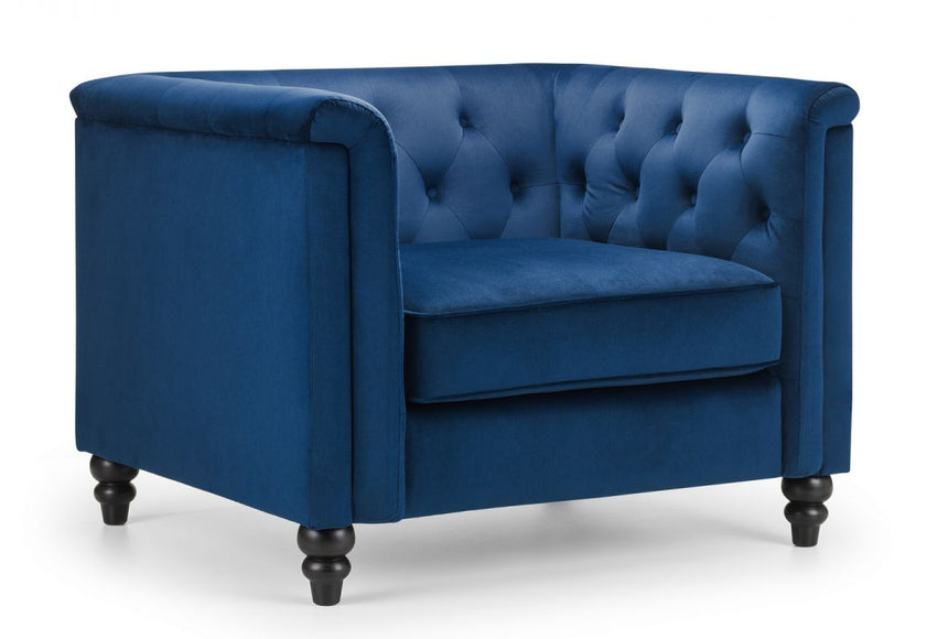 Sandringham Blue Velvet Chair